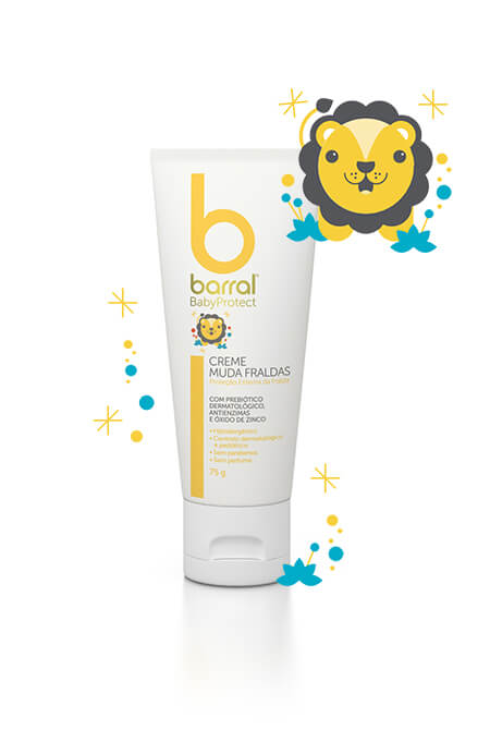 barral creme muda fraldas para bebe